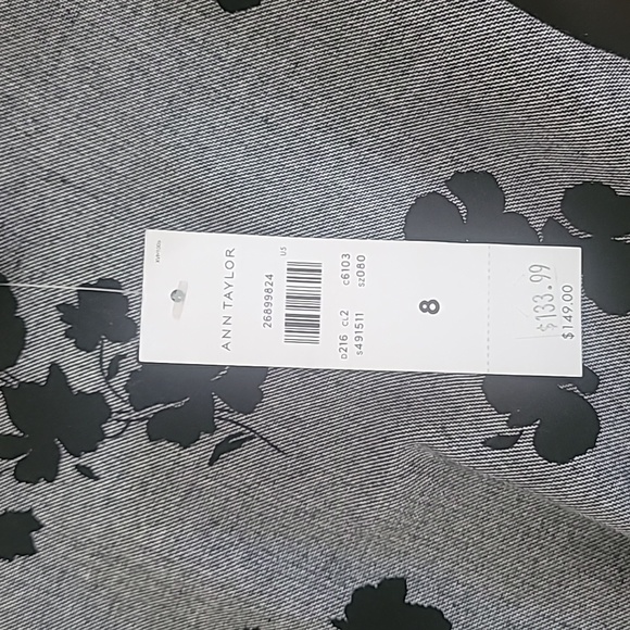 NWT Ann Taylor Floral Gray Dress - Picture 4 of 8